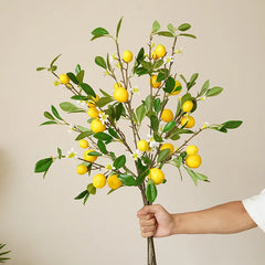 Künstlicher Zitronenzweig – Leuchtendes Gelb – 82cm