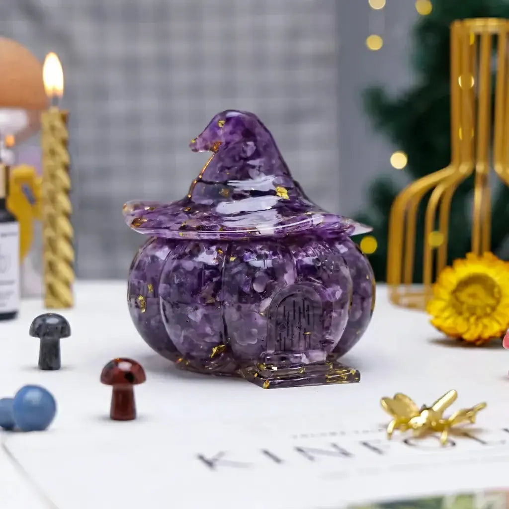 Amethyst Kristall Kürbis Schädel – Feng Shui Deko 10cm