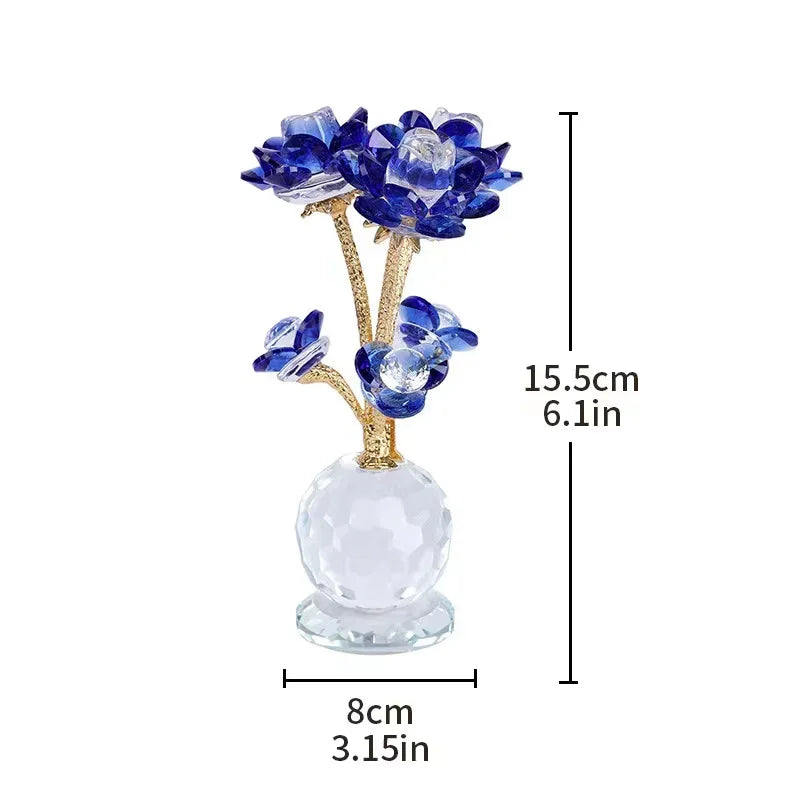 Kristall-Blumenornament – Handgemacht Modern – 15.5x8cm