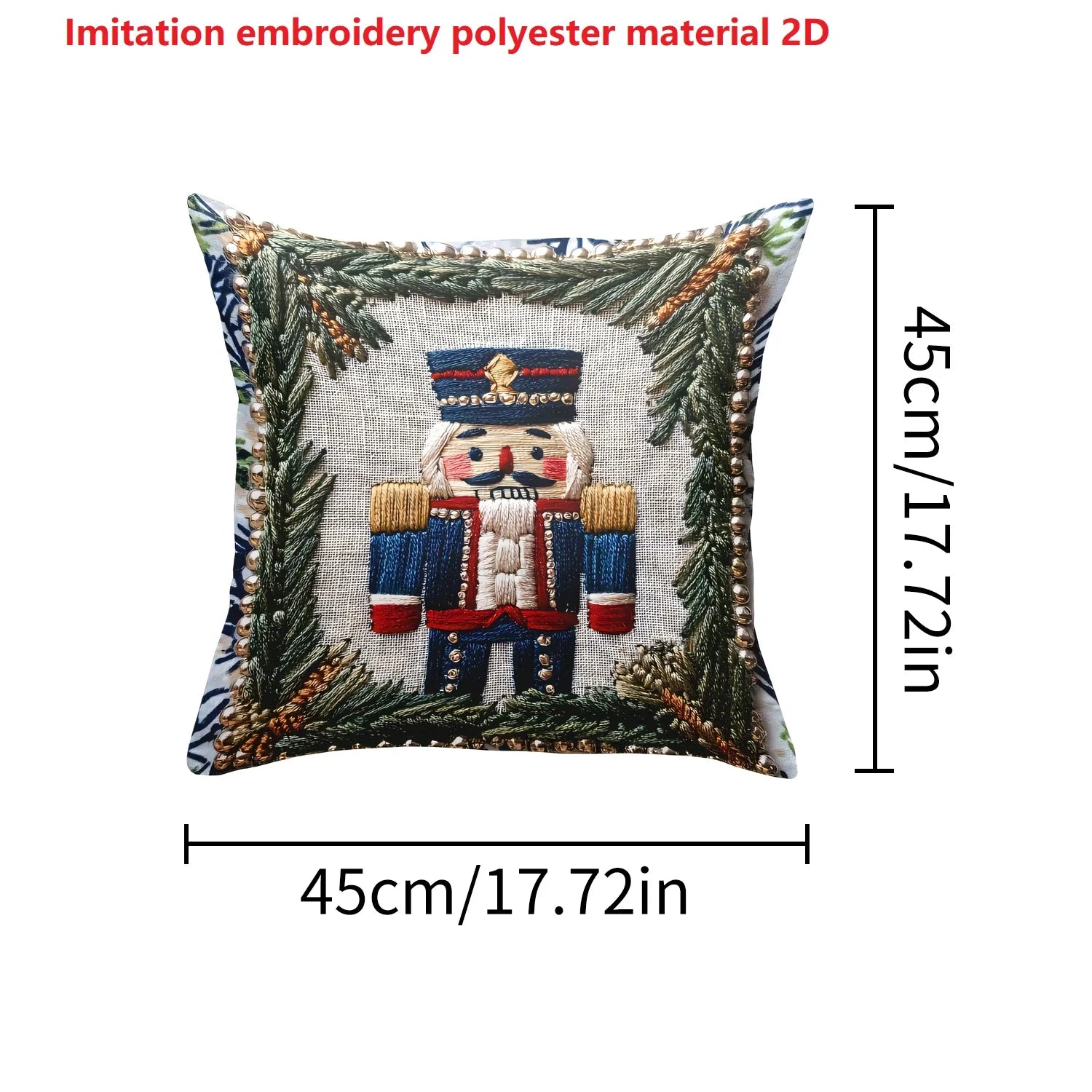 Weihnachtskissenbezug – Nussknackerdesign – 2025 Festdeko