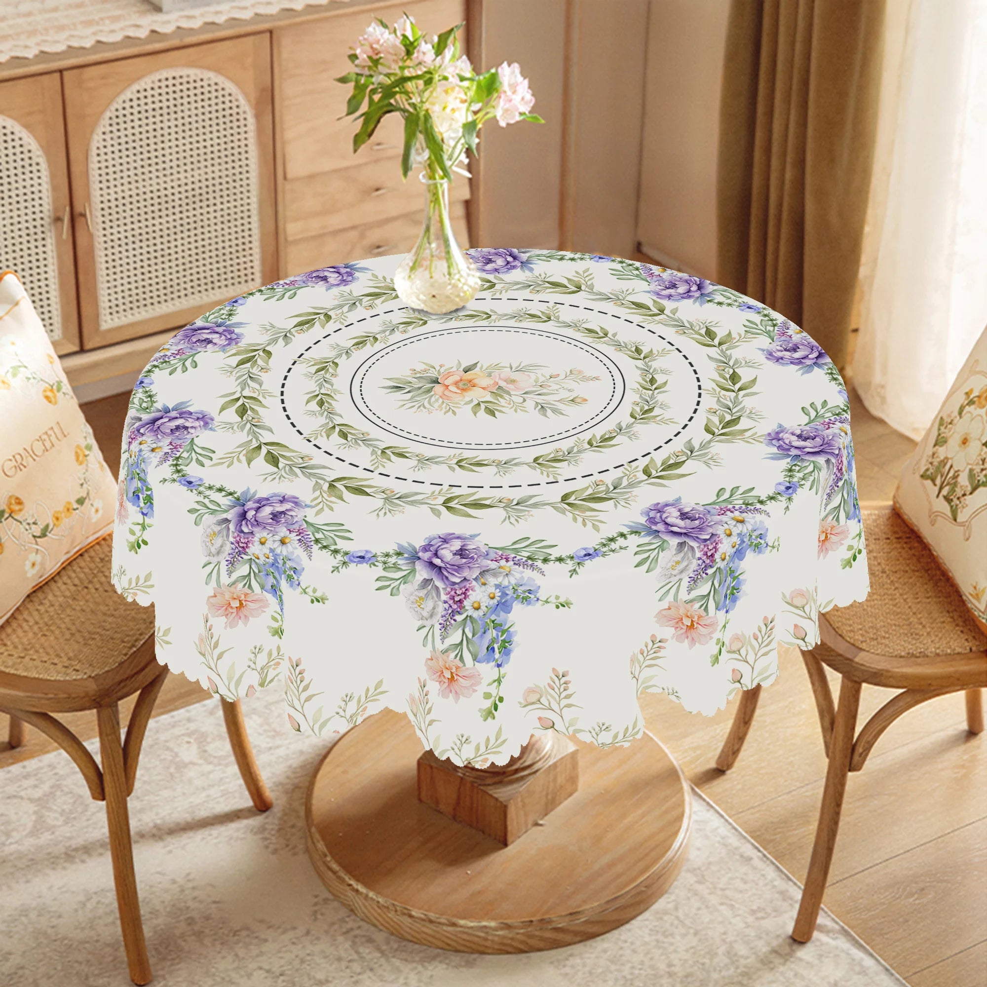 Blumen-Tischdecke – Pastoral-Polyester – Verschiedene Grössen