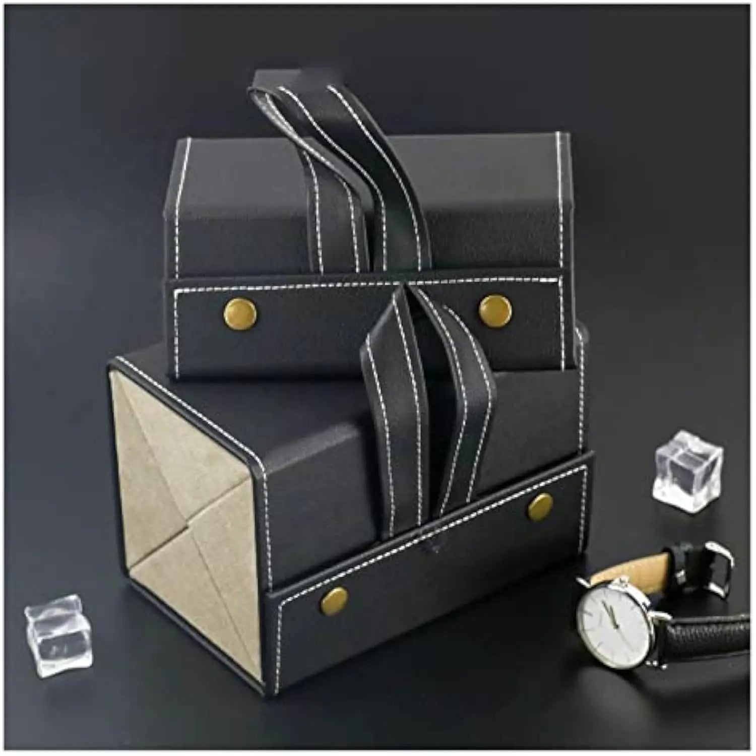 Sonnenbrillen Aufbewahrung – PU Leder Multi-Steckplatz Organizer