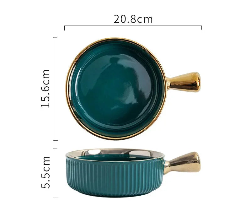 Keramikschale – Modernes Bone China mit Goldrand