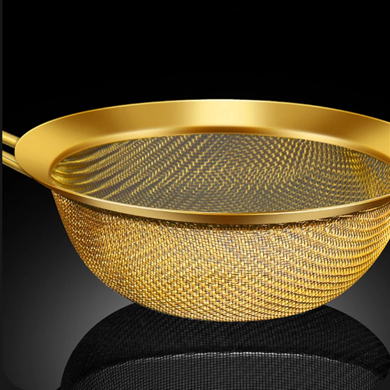 Feinmaschiges Sieb – Gold-Edelstahl – 3 Grössen
