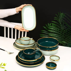 Nordisches Keramikgeschirr – Elegantes Design mit Goldrand