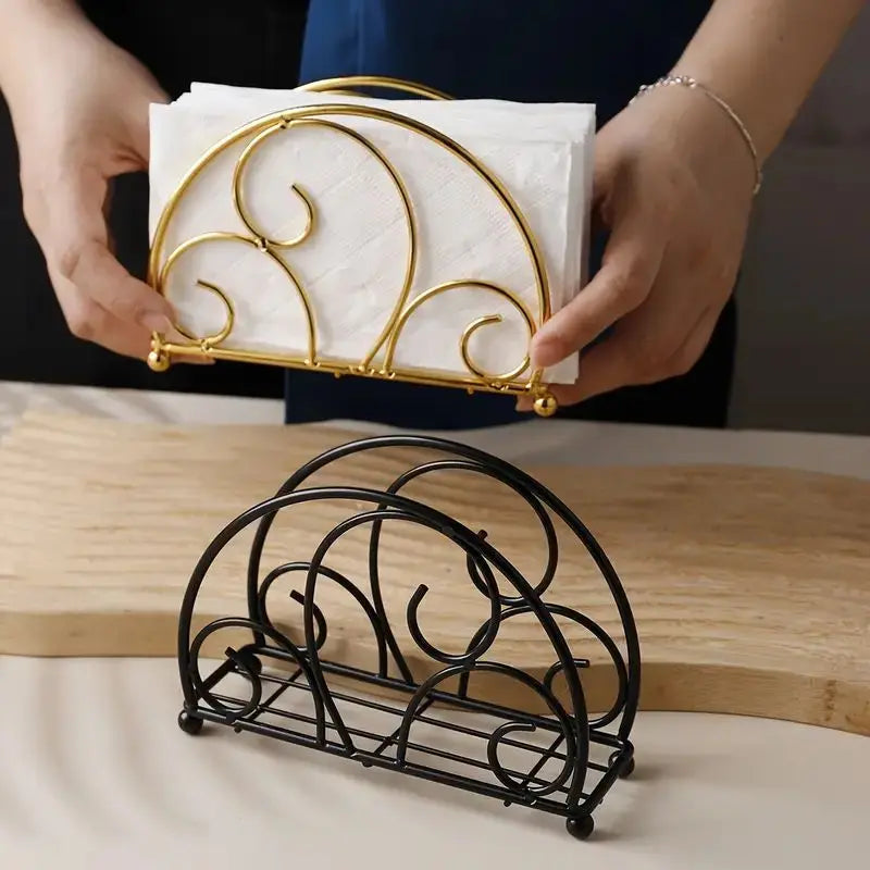 Serviettenhalter – Moderne Metalloptik – Essentiell für Arbeitstische