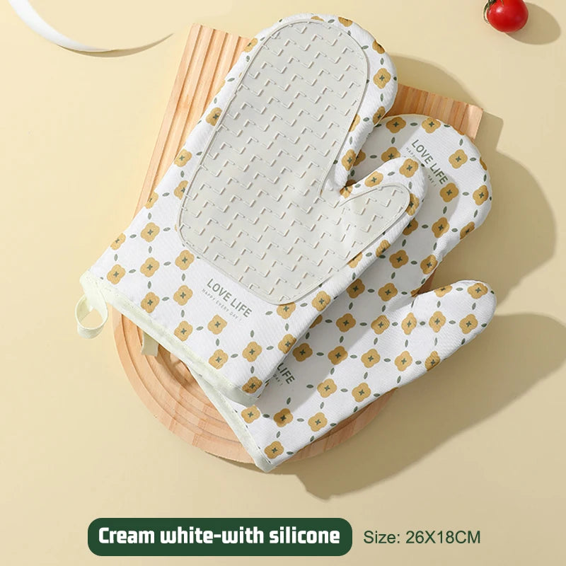 Hitzebeständige Backhandschuhe - Baumwolle/Silikon - Ofengebrauch