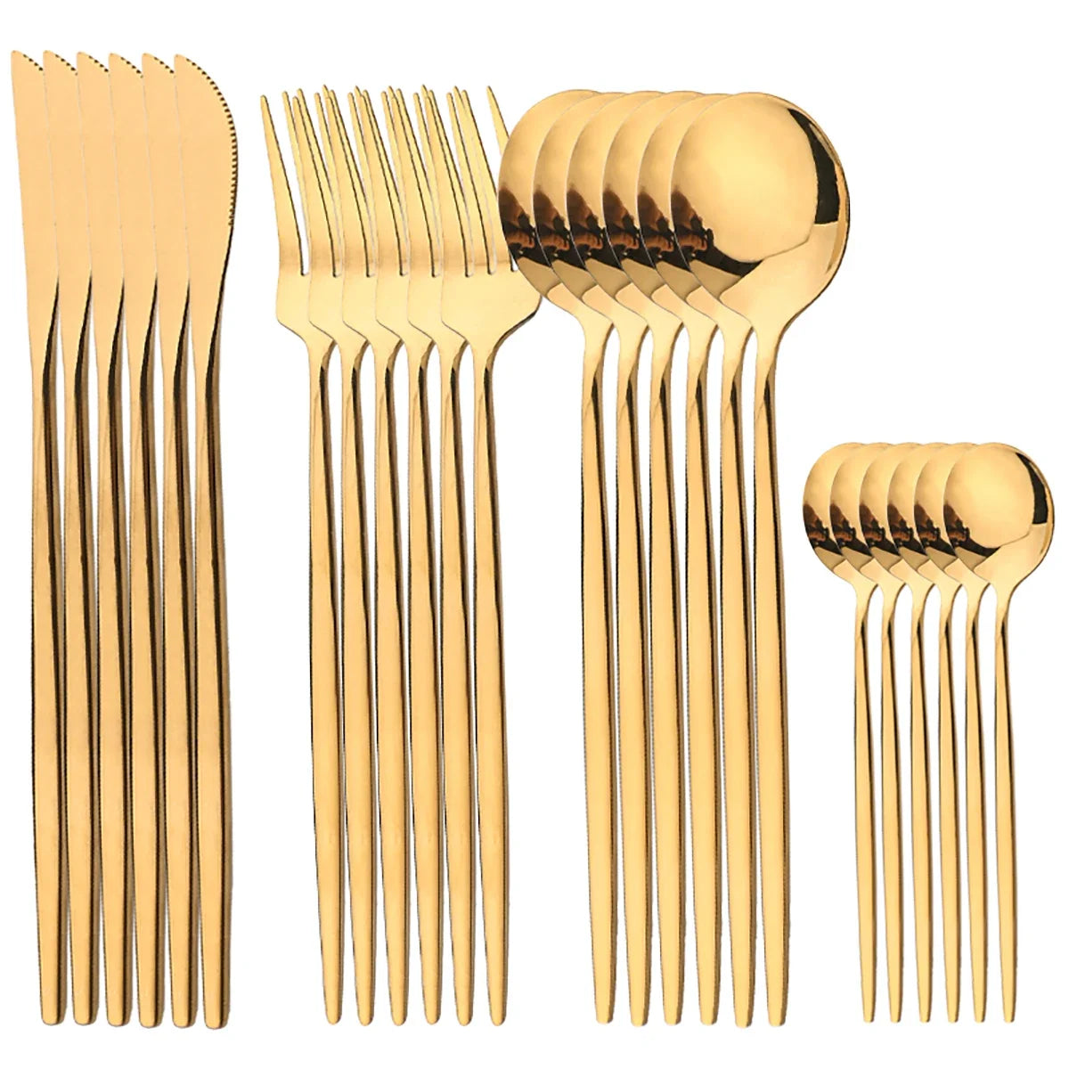 Gold Besteckset – Edelstahl – 24-teilig