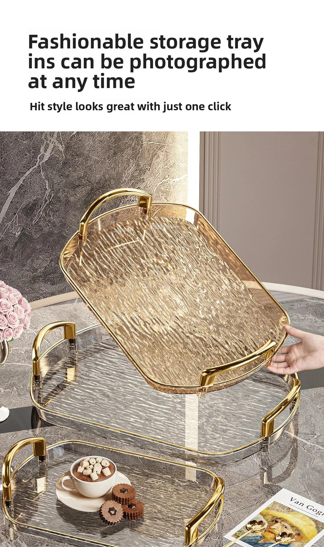 Transparente PET Ablage – Gletschermuster – Vielseitig