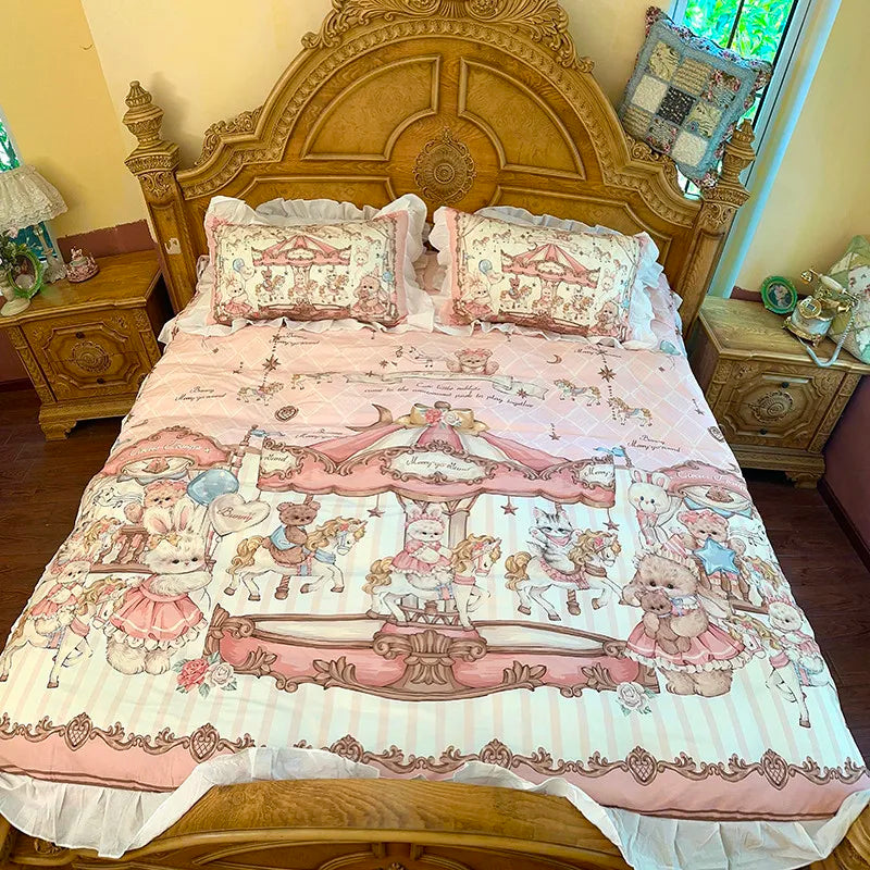 Baumwoll-Bettwäsche – Prinzessin-Stil – Twin, Queen, Double