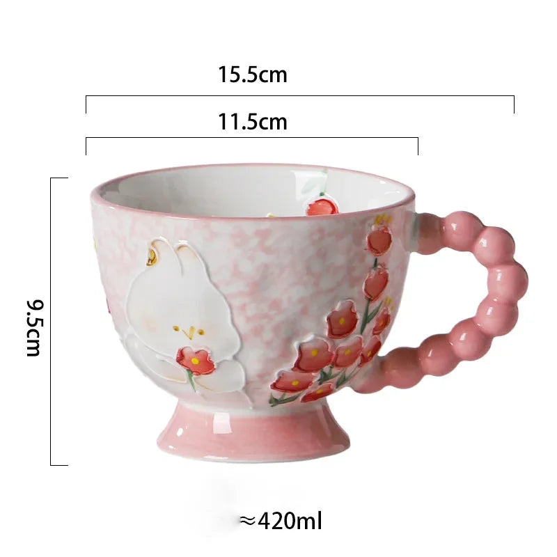 Handbemalte Keramiktassen – Süss & Grosse Kapazität