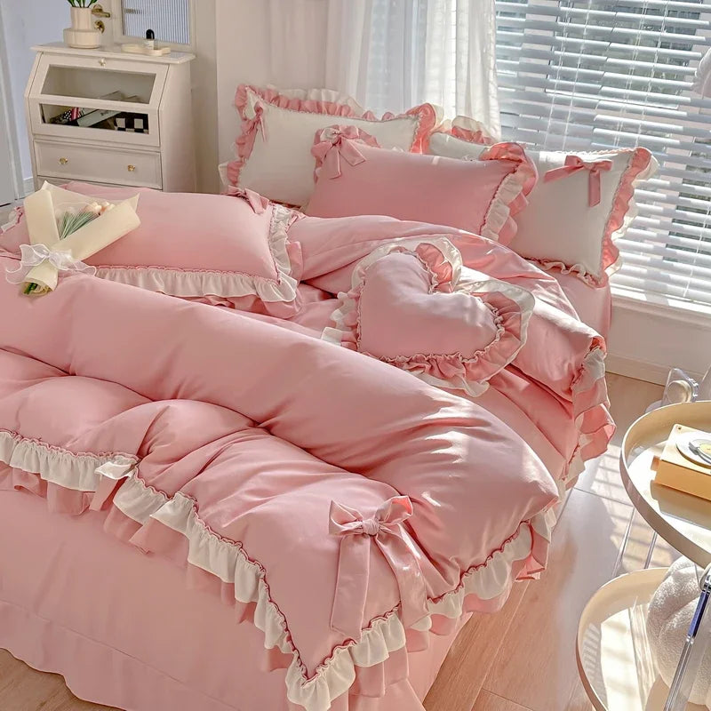 Koreanisches Princess-Bettwäsche Set – Waschbaumwolle – 1.5m/1.8m/2.0m