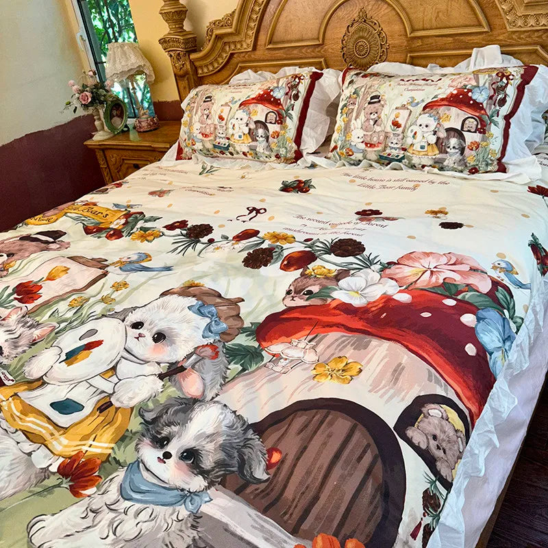 Baumwoll-Bettwäsche – Prinzessin-Stil – Twin, Queen, Double