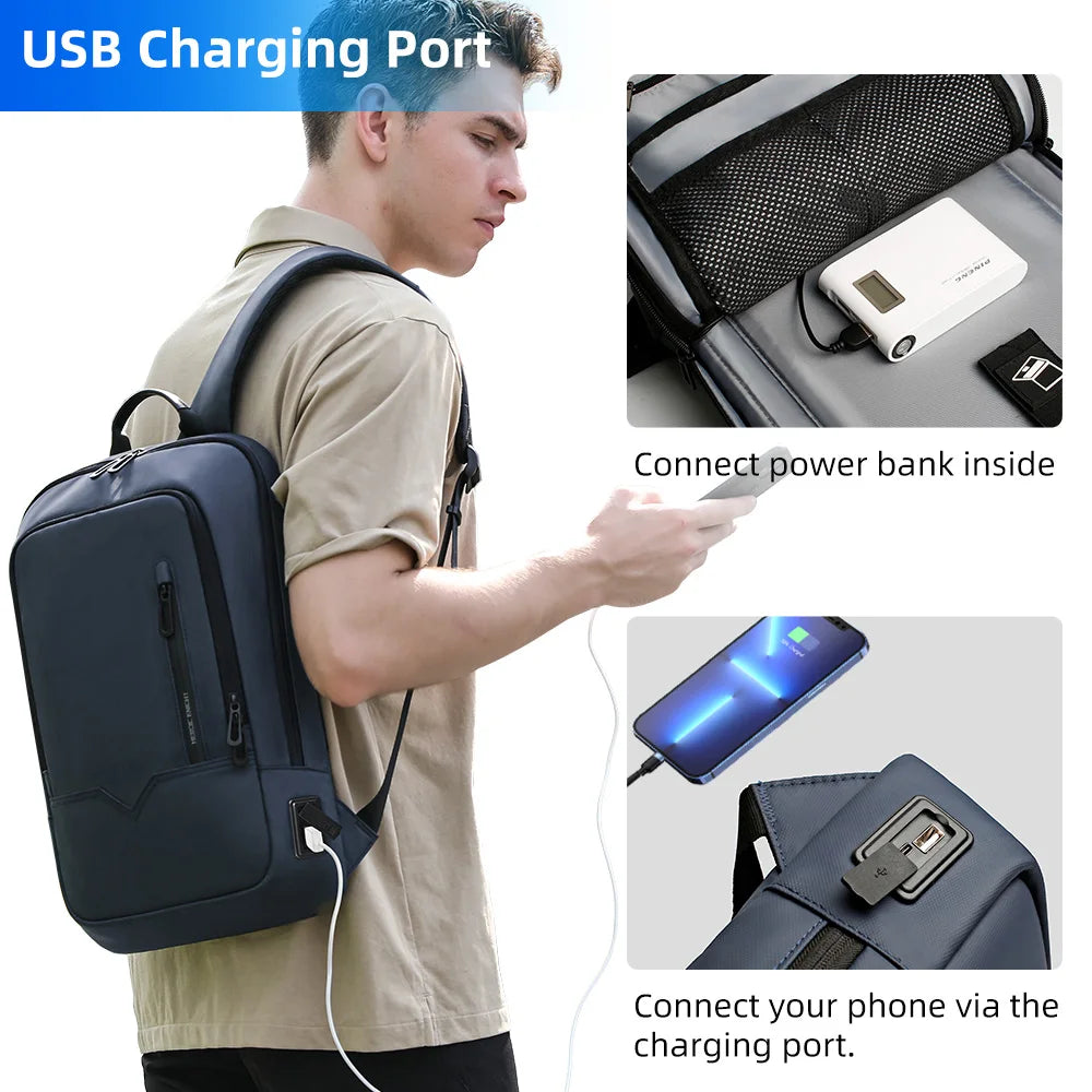 Rucksack – Wasserdichtes Oxford – USB-Laden 15.6 Zoll