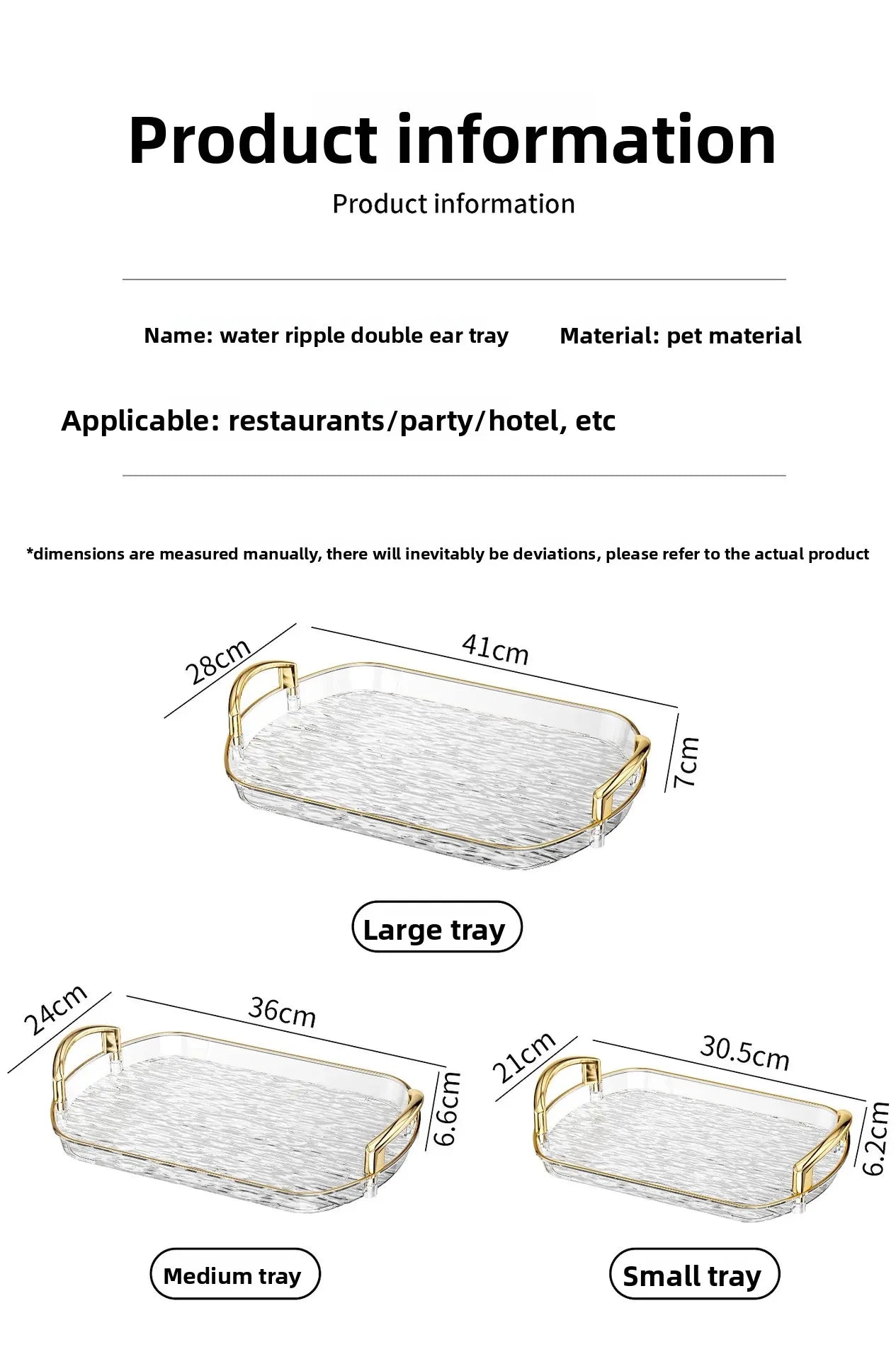 Transparente PET Ablage – Gletschermuster – Vielseitig