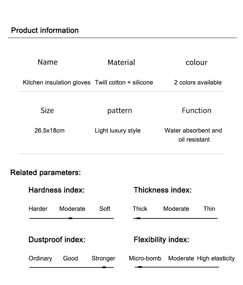 Hitzebeständige Backhandschuhe - Baumwolle/Silikon - Ofengebrauch