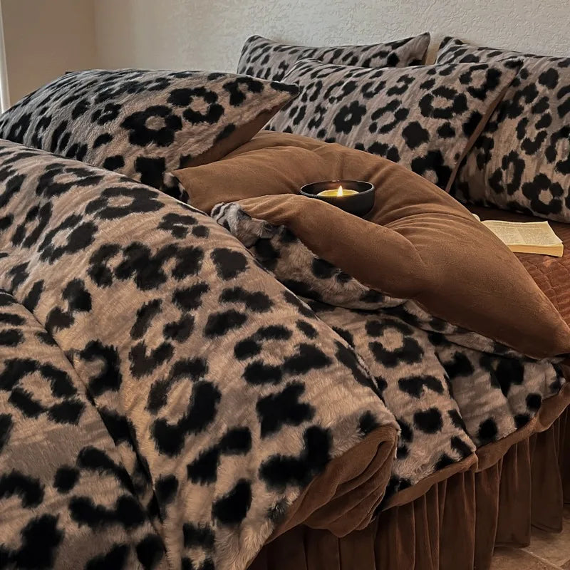 Samt-Bettwäsche-Set – Winterwärme – Doppel Queen Grösse