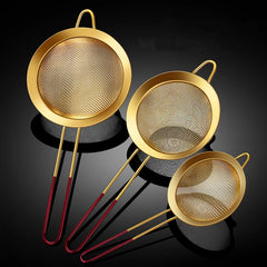 Feinmaschiges Sieb – Gold-Edelstahl – 3 Grössen