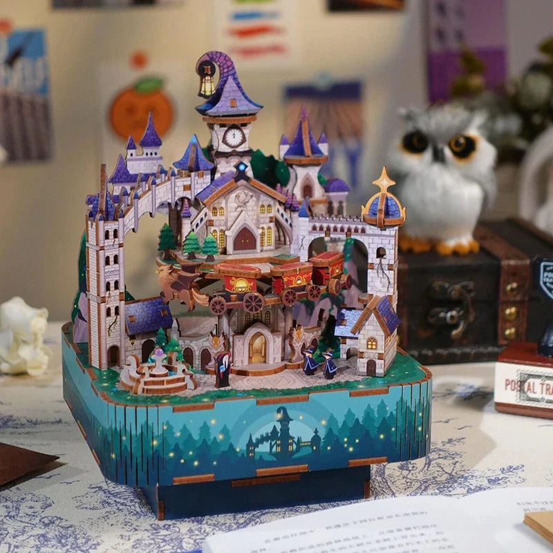 DIY 3D Magisches Schloss Spieluhr – Holzbausatz