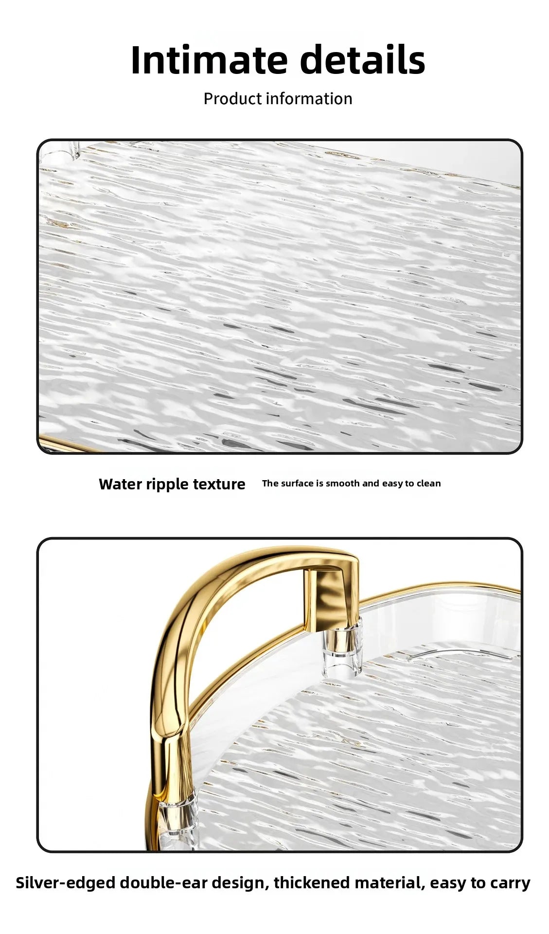 Transparente PET Ablage – Gletschermuster – Vielseitig