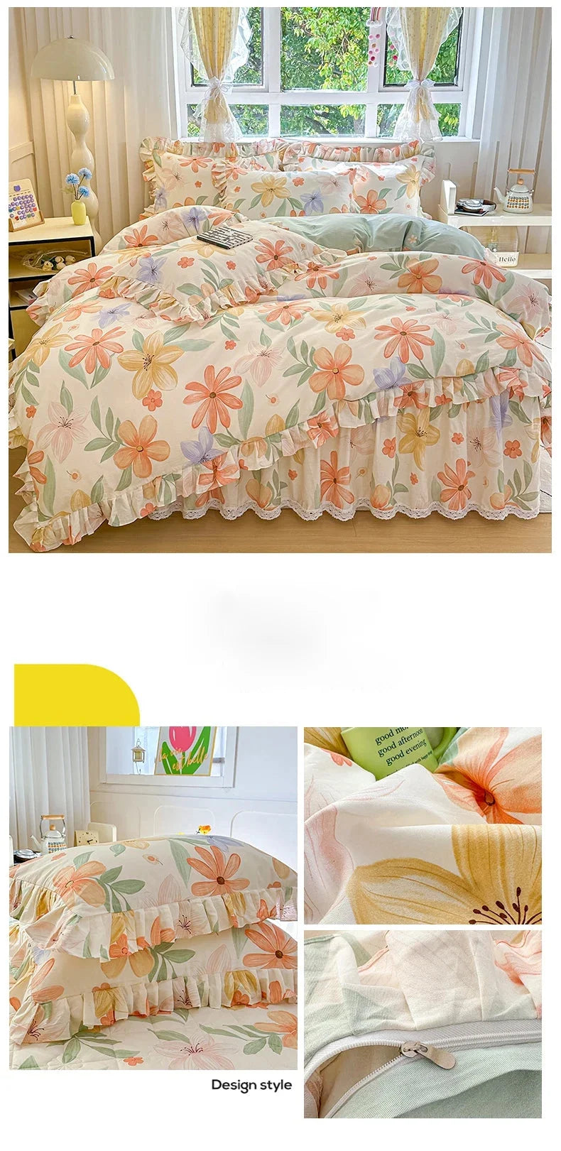 Baumwoll-Bettbezug – Koreanischer Stil Spitze – 150x200cm