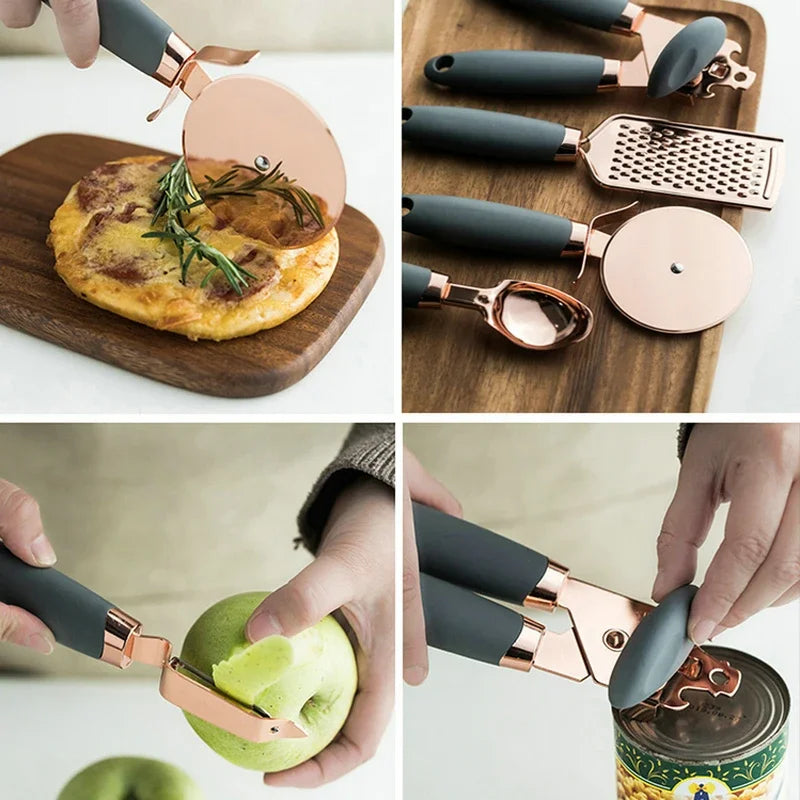 7-teiliges Küchenwerkzeug-Set aus Edelstahl – Ergonomisches Design