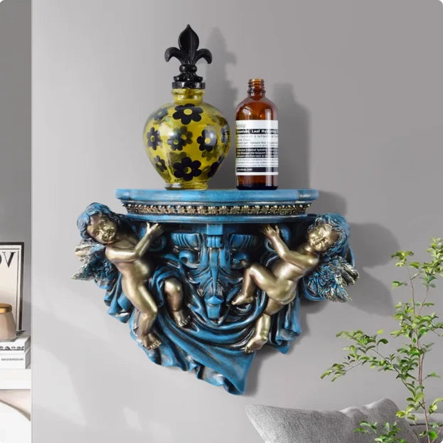 europäisches Regal aus Harz in weiss mit 3D-Muster für Wände