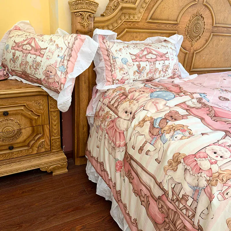 Baumwoll-Bettwäsche – Prinzessin-Stil – Twin, Queen, Double