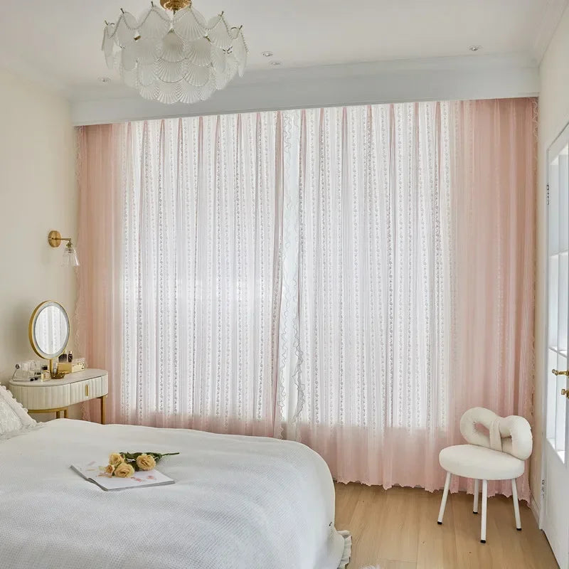 Transparente Prinzessinnen-Vorhänge – Jacquard-Design – Luxus-Wohnzimmer
