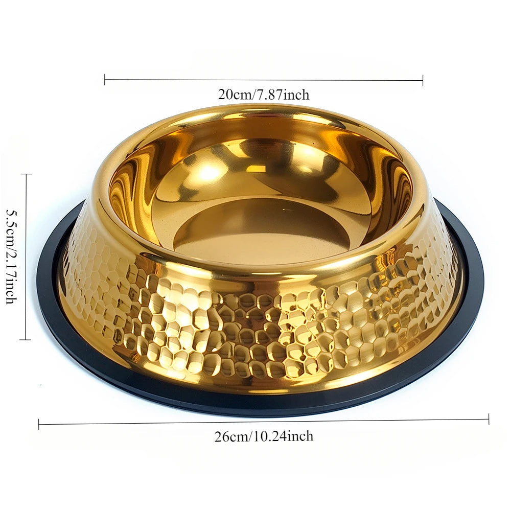 Goldbeschichteter Napf – Edelstahl Design – Grosses Volumen