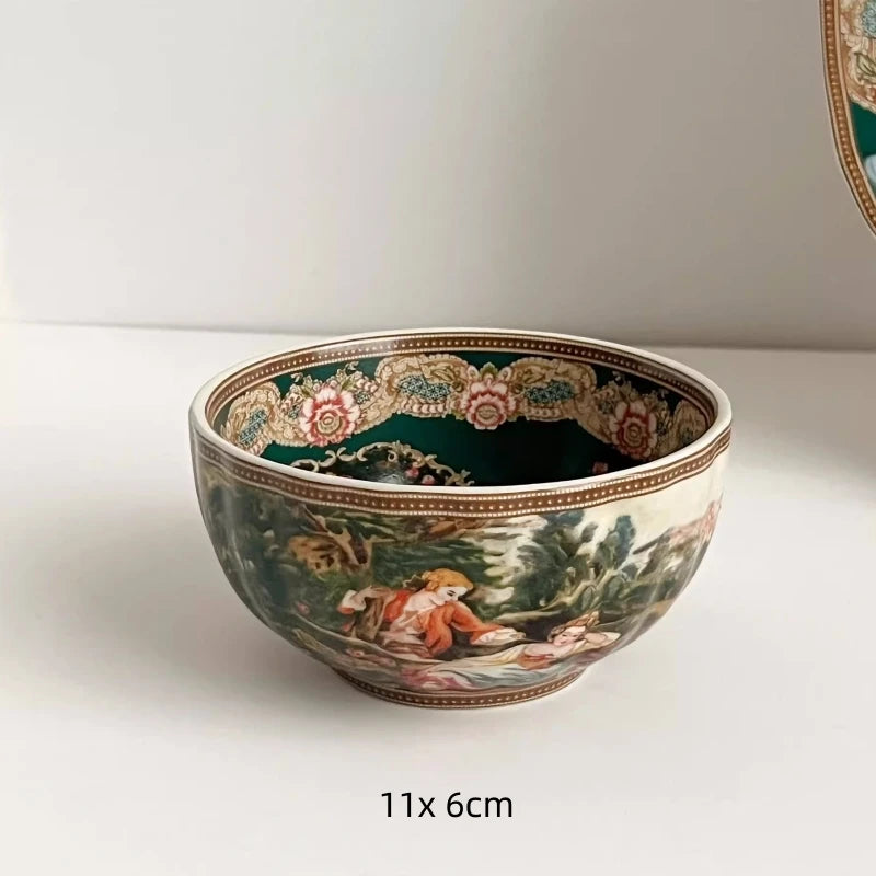 Keramik-Geschirrset – Europäische Kunst – Handgemacht