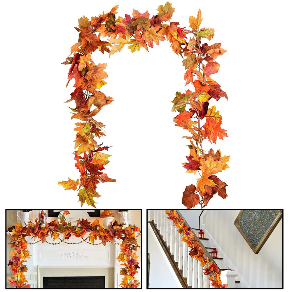 Ahornblätter Girlande – Lebendige Herbstfarben – 200CM