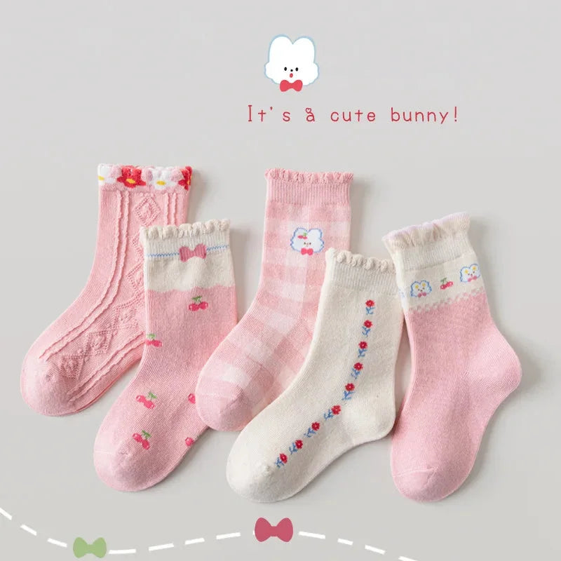 Kinder Baumwollsocken – Europäischer Stil, Cartoon-Muster
