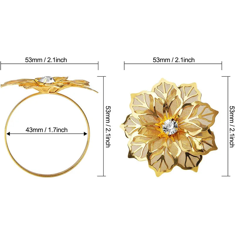 Serviettenringe – Florales Strass-Design – Hochzeitsdekor