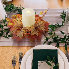 Herbst-Kerzenring – Baumwolle – 25cm/9.8" Charme