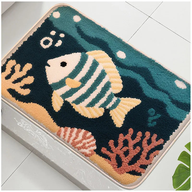 Rutschfeste Badezimmermatte – Modernes Delfinmuster – 40x60cm