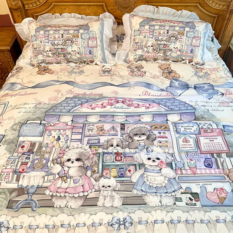 Baumwoll-Bettwäsche – Prinzessin-Stil – Twin, Queen, Double