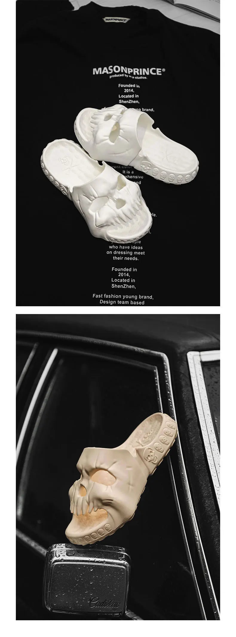 Halloween Totenkopf Slipper – EVA Komfort, Innen/Strand