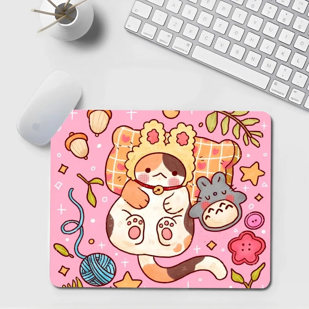 Schwarze Katze Mauspad – Kawaii Gummi Design – 20x25cm
