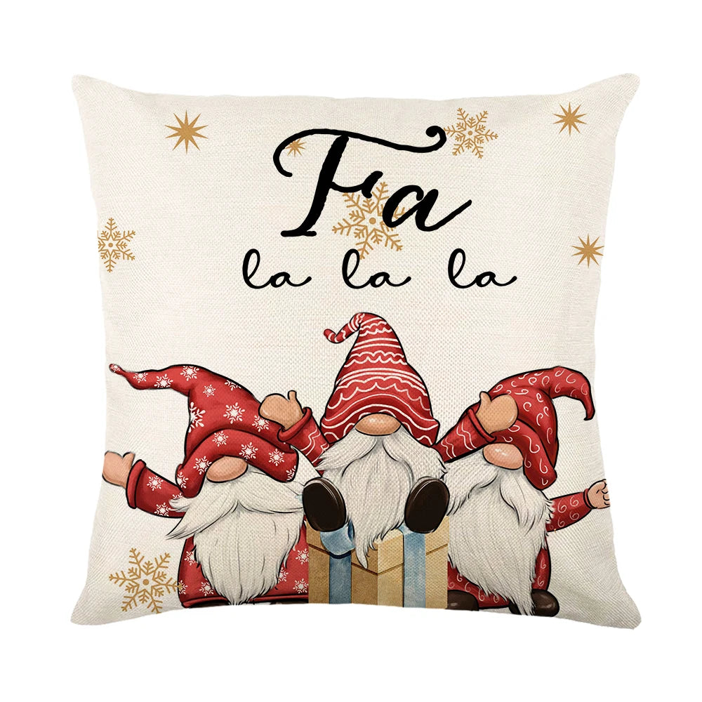 Weihnachtliche Kissenbezüge – Leinen/Baumwolle – 45x45cm Set