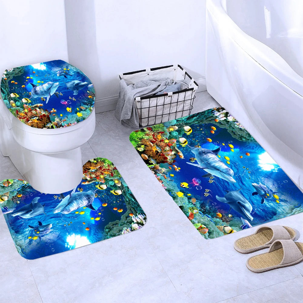 Ozeanboden-Set – Moderner Polyester-Baddekor