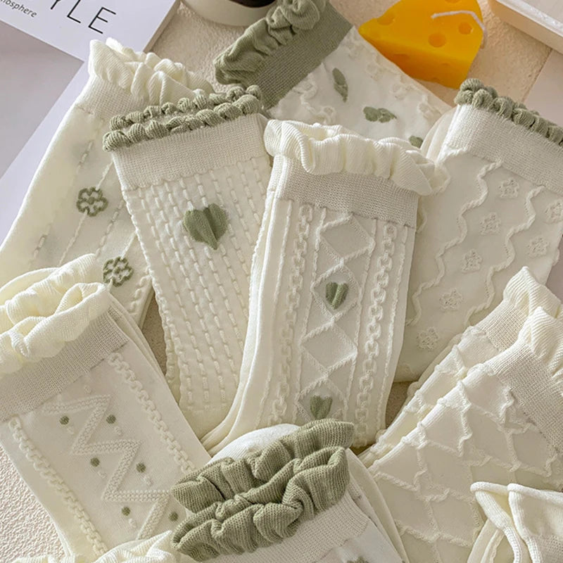 Blumenmuster Socken – Weiches atmungsaktives Set