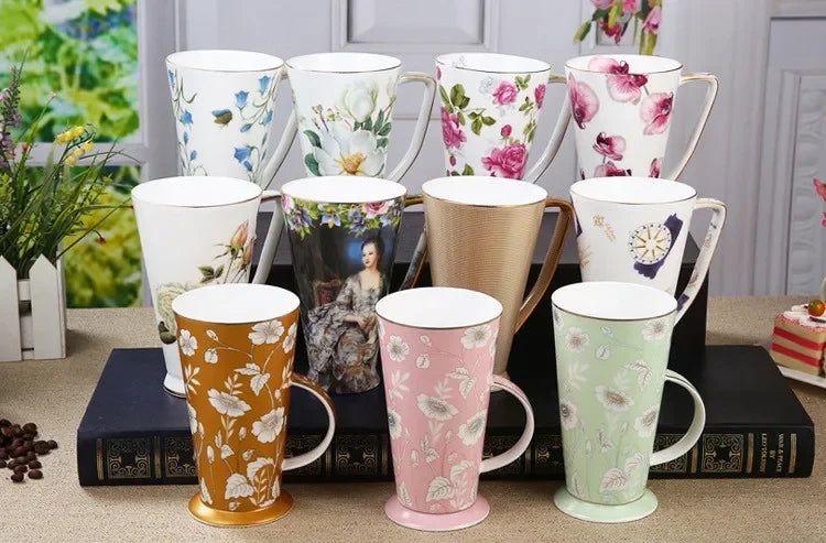 Keramik Luxus Tasse – Europäischer Stil & Grosse Kapazität