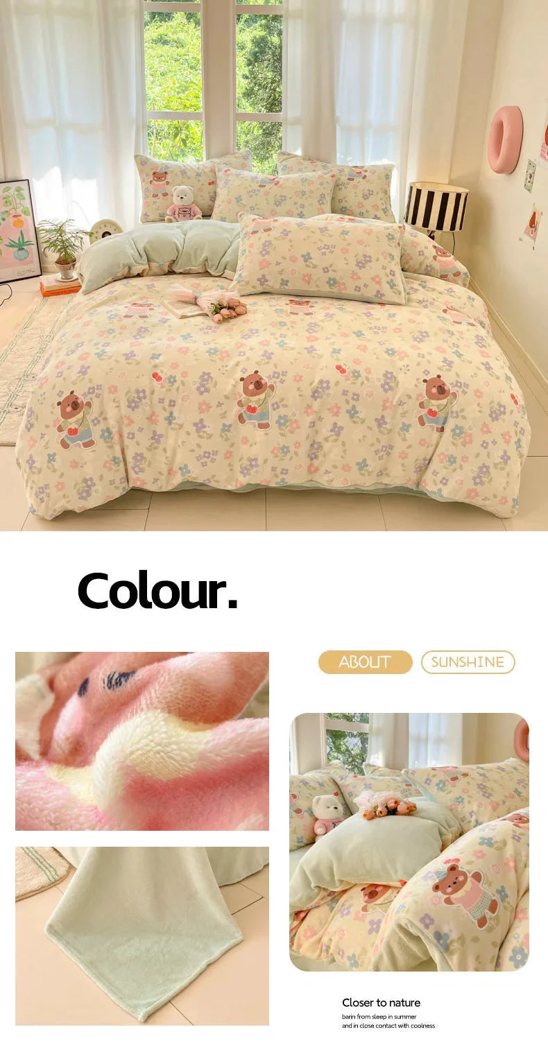 mehrfarbiger Polyester Bettbezug im modernen Stil, Grösse 200x230 cm