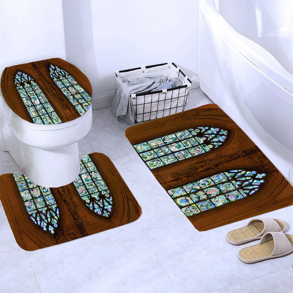 3D-Duschvorhang aus Polyester im marokkanischen Stil, mehrfarbig, 180x180cm