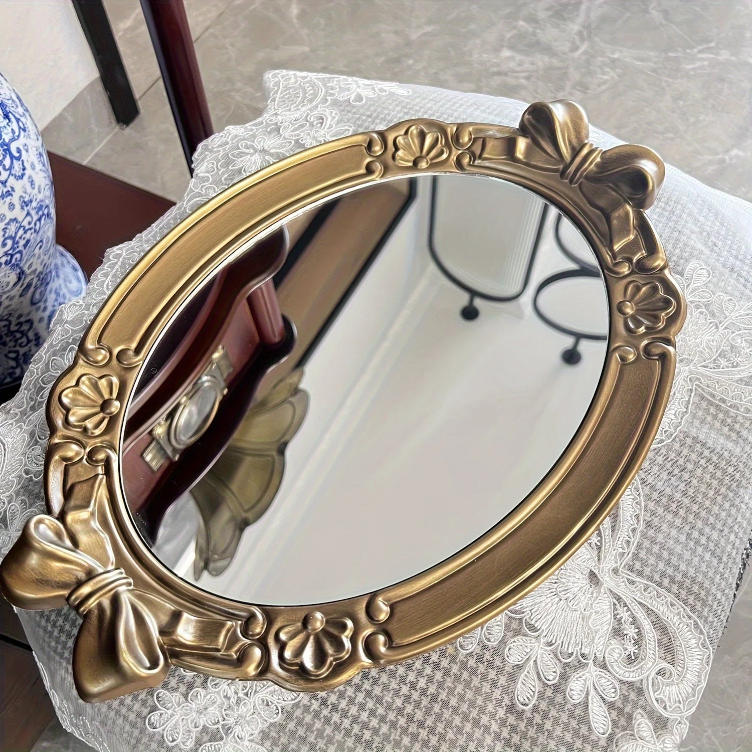 Vintage Hauchdünne Tablett – Europäisches Design – 41x28cm