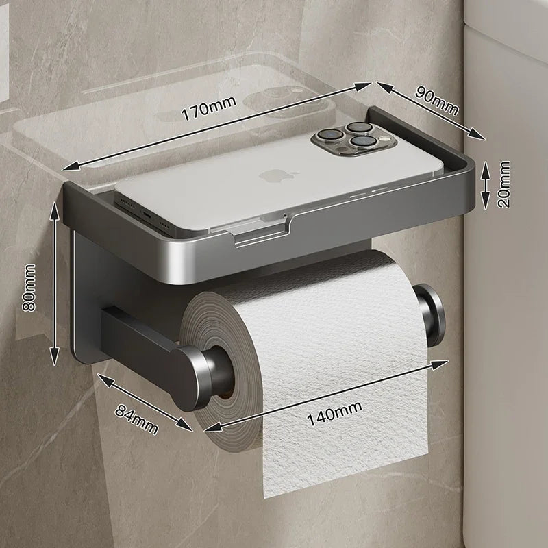 WC-Rollenhalter – Schwarz Gold – Wandmontage