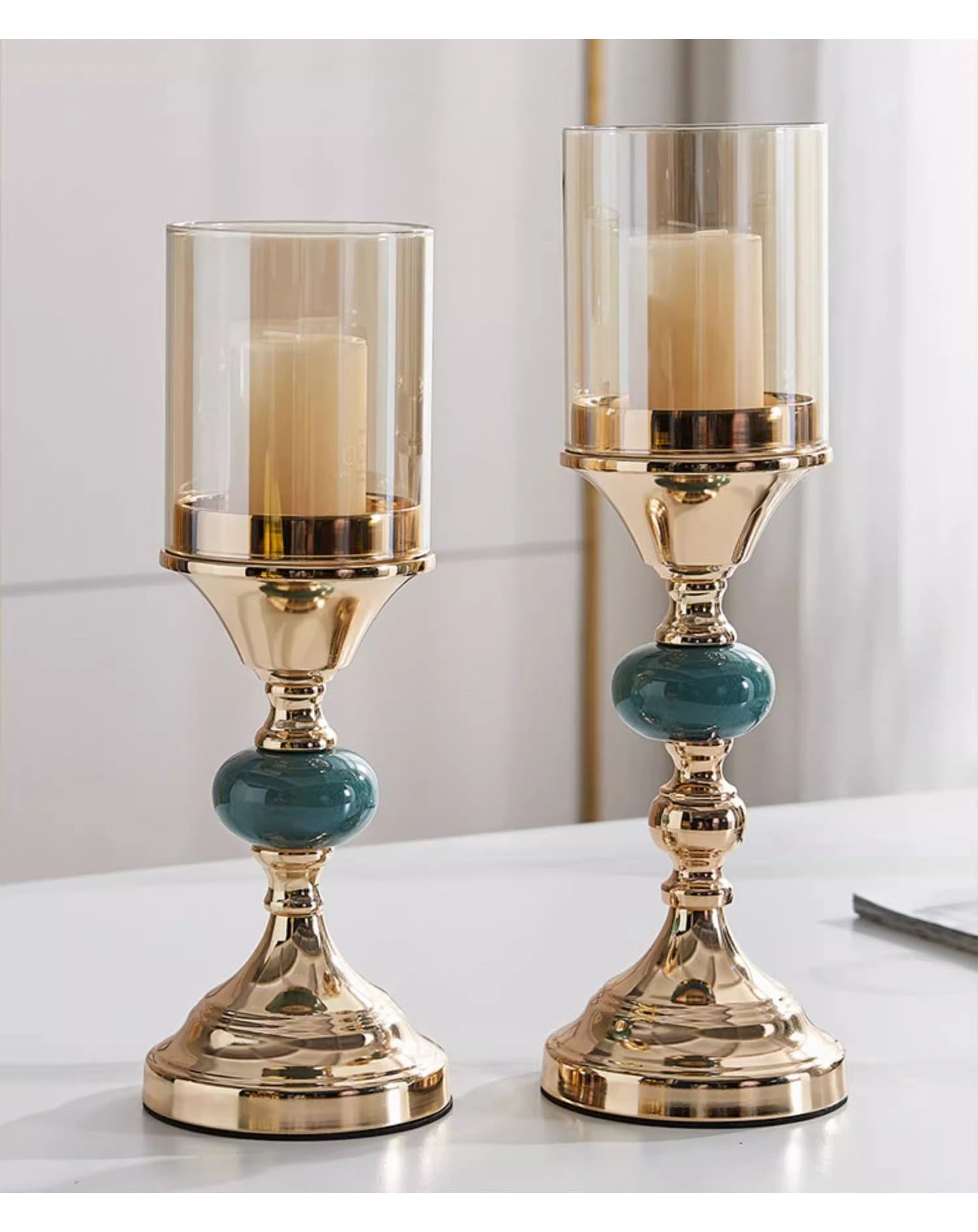 Kerzenhalter – Modernes Metall Glas – Wohn-Deko