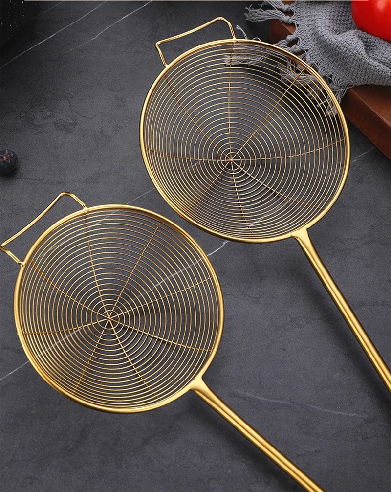 Edelstahl Schaumlöffel – Gold Design – 13-19.5cm Stiel
