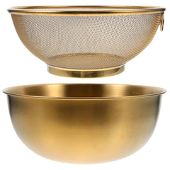 Edelstahl-Sieb – Goldenes Design – 18X18X9CM